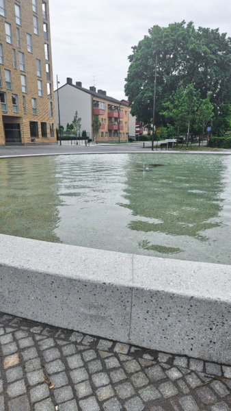 Hållbar terrazzo utomhus, Fontän, Terrazzo, Sundsta Torg Karlstad